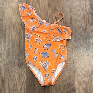 Janie & Jack Ruffle One Pc  Animal print Swimsuit size 7